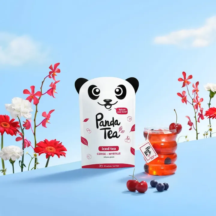 Panda Tea Iced Tea Cerise Myrtille BIO 28 sachets | Pharmacie en ligne