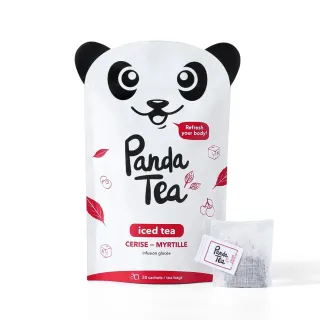 Panda Tea Iced tea 28 infusions BIO glacées goût cerise myrtille
