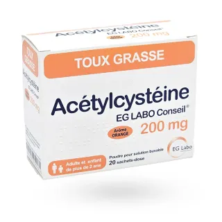 Acétylcystéine 200 mg EG conseil 20 sachets orange
