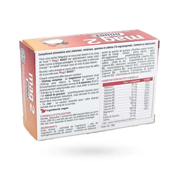 Mag 2 Boost 20 comprimés effervescents - Fatigue et énergie | Pharmacie en ligne