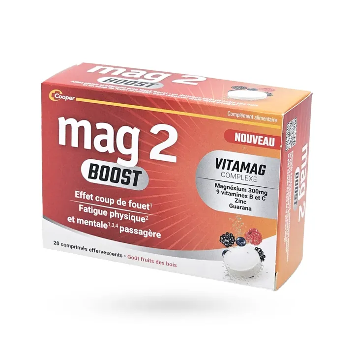 Mag 2 Boost 20 comprimés effervescents - Fatigue et énergie | Pharmacie en ligne