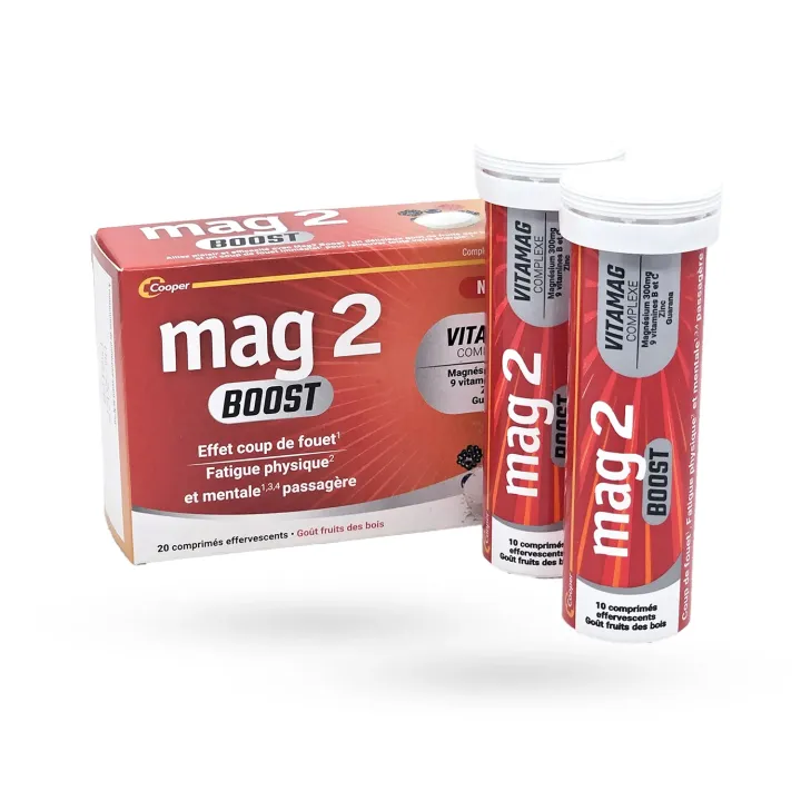 Mag 2 Boost 20 comprimés effervescents - Fatigue et énergie | Pharmacie en ligne