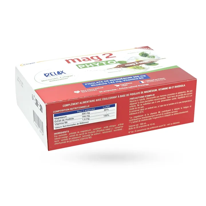 Mag 2 Phyto Relax 30 ampoules - Magnésium, Rhodiola et Stress | Pharmacie en ligne