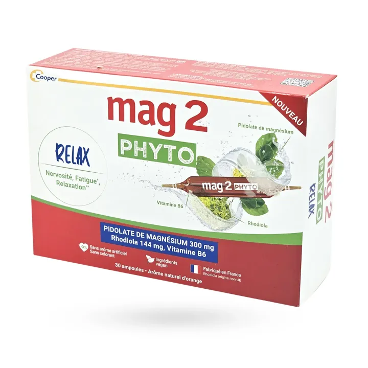 Mag 2 Phyto Relax 30 ampoules - Magnésium, Rhodiola et Stress | Pharmacie en ligne