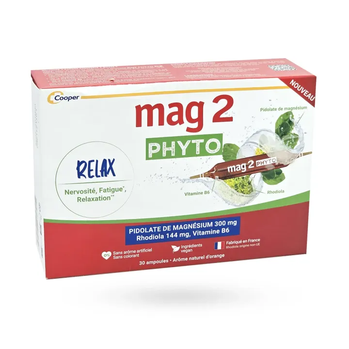 Mag 2 Phyto Relax 30 ampoules - Magnésium, Rhodiola et Stress | Pharmacie en ligne