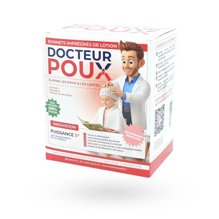Docteur Poux 2 Bonnets Anti-Poux aux Huiles Essentielles - Dès 3 ans | Pharmacie en ligne