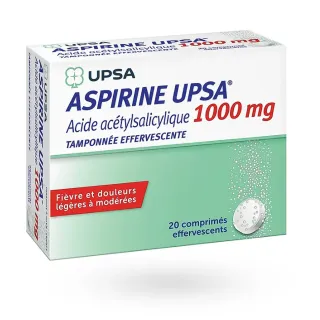 Aspirine upsa 1000 mg 20 comprimés effervescents