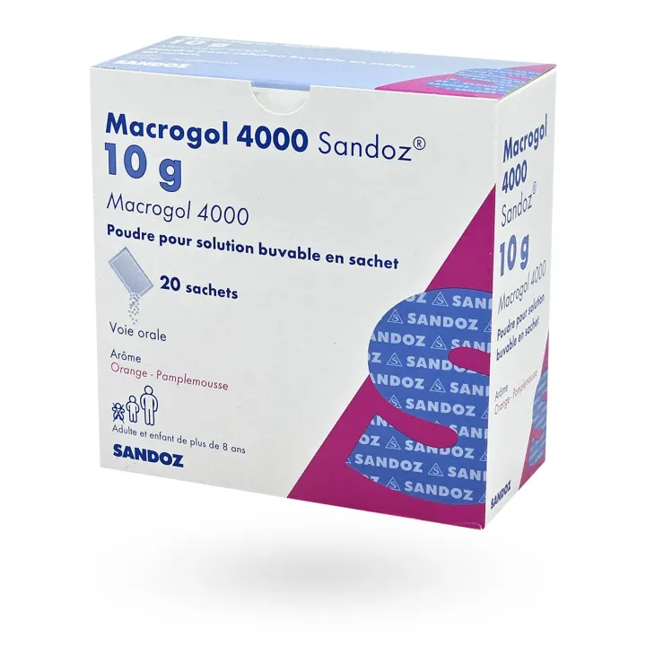 Boîte Macrogol 4000 Sandoz 10 g face avant