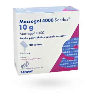 Macrogol 4000 Sandoz 10 g - boîte de 20 sachets