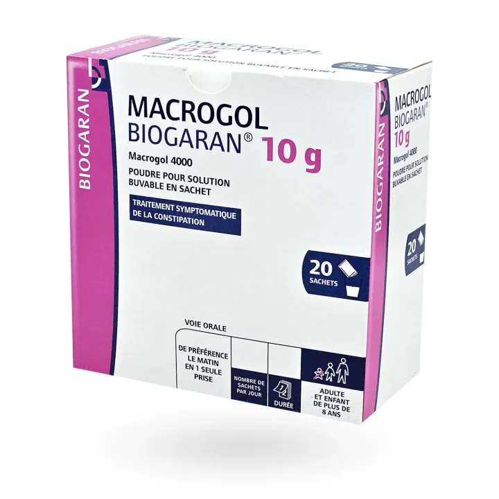 Macrogol 10 g Biogaran constipation 20 sachets face 2