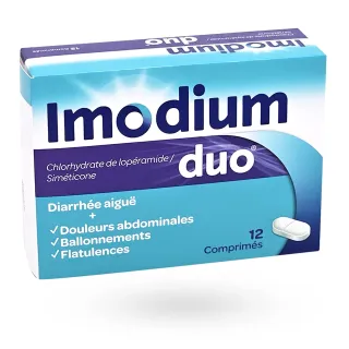 Imodium Duo diarrhée aiguë et douleurs abdominales 12 comprimés