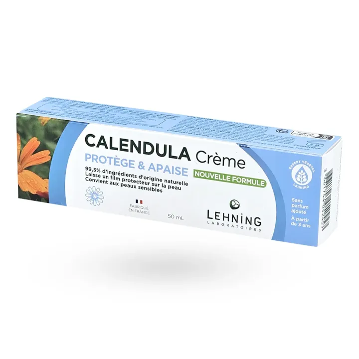 Crème au Calendula naturel Lehning nouvelle formule 50 ml face arrière