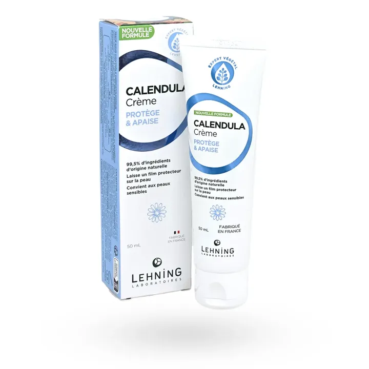 Crème au Calendula naturel Lehning nouvelle formule 50 ml couché tube et boite