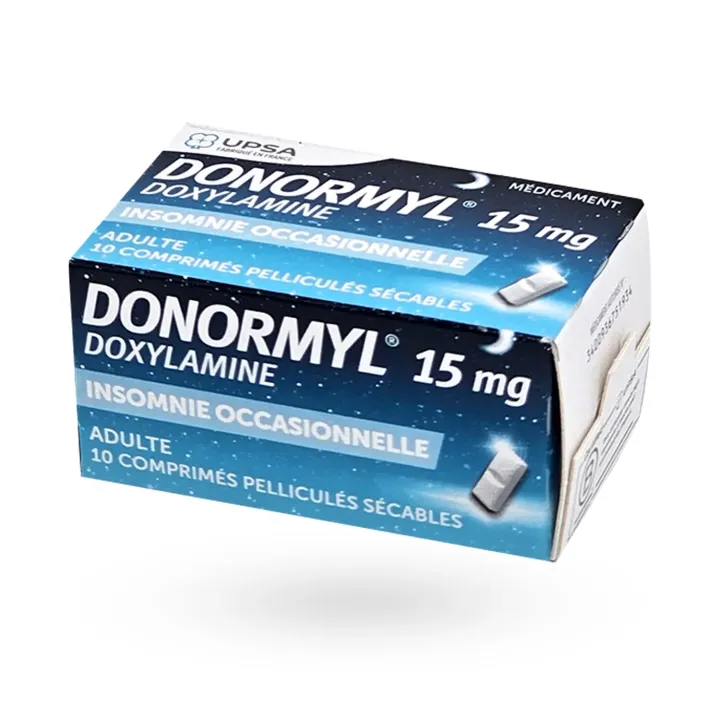 Donormyl 15 mg doxylamine 10 comprimés couché face 2