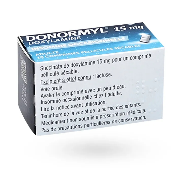 Donormyl 15 mg doxylamine 10 comprimés arrière