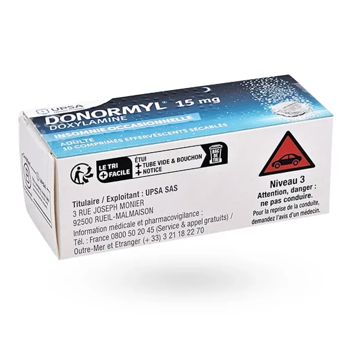 Donormyl 15 mg 10 comprimés effervescents côté 2
