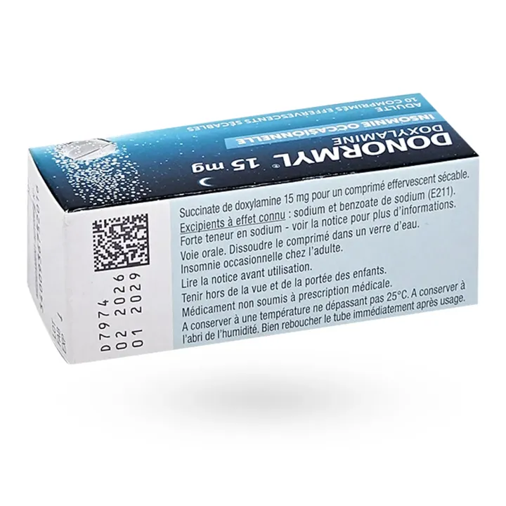 Donormyl 15 mg 10 comprimés effervescents côté 3