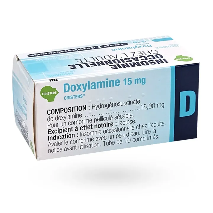 Doxylamine Cristers 15 mg insomnie occasionnelle 10 comprimés coté 1