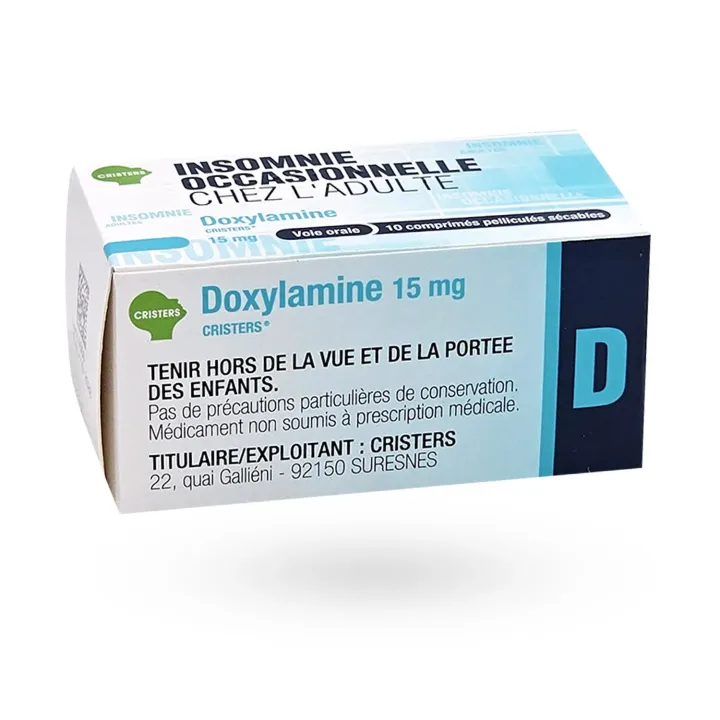 Doxylamine Cristers 15 mg insomnie occasionnelle 10 comprimés coté 2