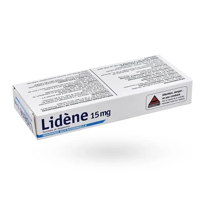 Lidène 15 mg doxylamine insomnie occasionnelle 10 comprimés arrière couché