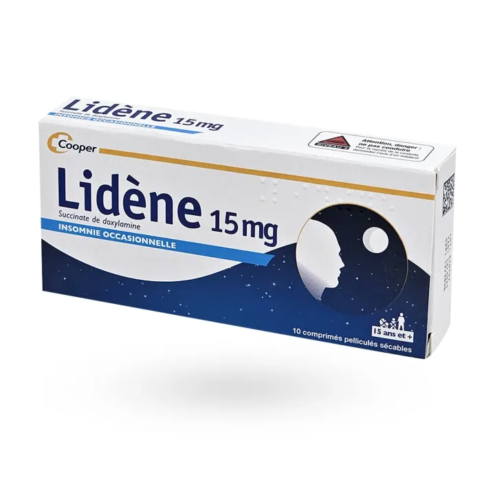 Lidène 15 mg doxylamine insomnie occasionnelle 10 comprimés boite