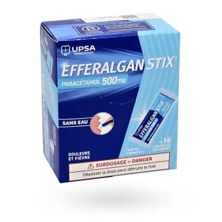 Efferalgan Stix 500 mg paracétamol granulés framboise 16 sachets