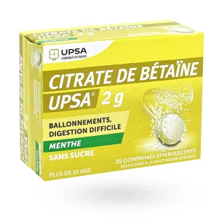 Citrate de bétaïne UPSA 2 g menthe 20 comprimés effervescents