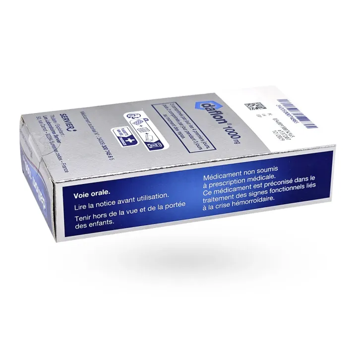 Daflon 1000 mg 18 comprimés couché face arrière