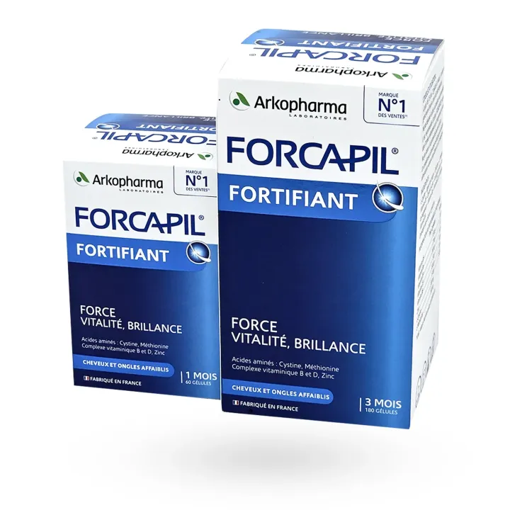 Forcapil cheveux et ongles formule fortifiante 180 + 60 gélules face 3