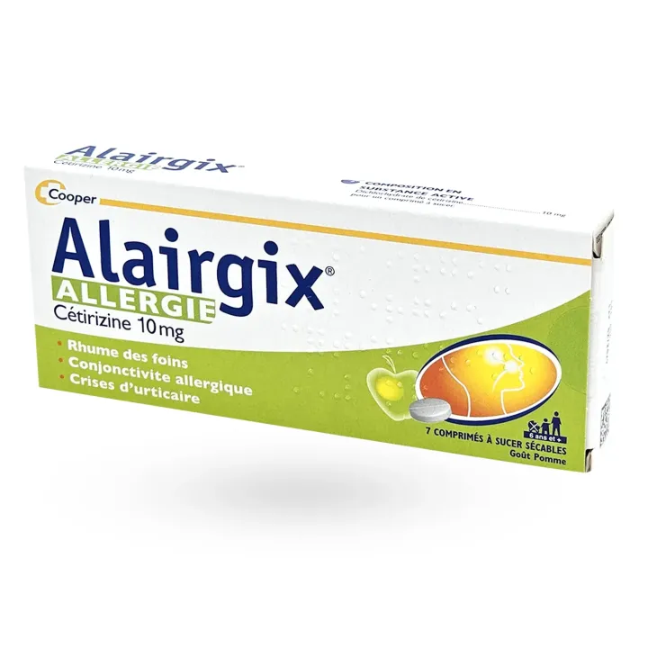 Alairgix Allergie Cétirizine 10 mg 7 comprimés flanc droit