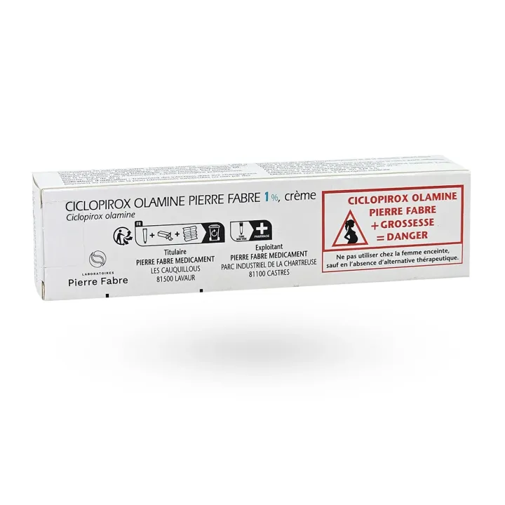 Ciclopirox Olamine 1% crème Pierre Fabre 30 g arrière