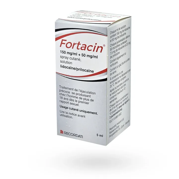 Fortacin 150 mg/ml + 50 mg/ml éjaculation précoce boite flanc gauche