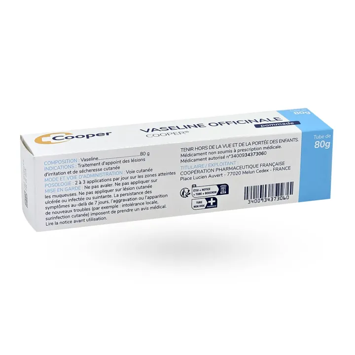 Vaseline officinale Cooper pommade 80 g boite face arrière