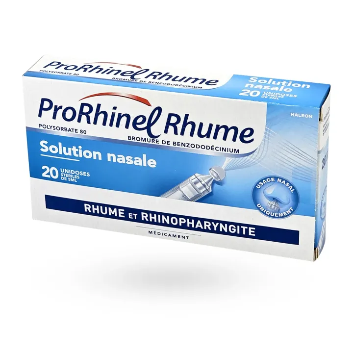 Prorhinel Rhume solution nasale rhinopharyngite 20 unidoses flanc droit