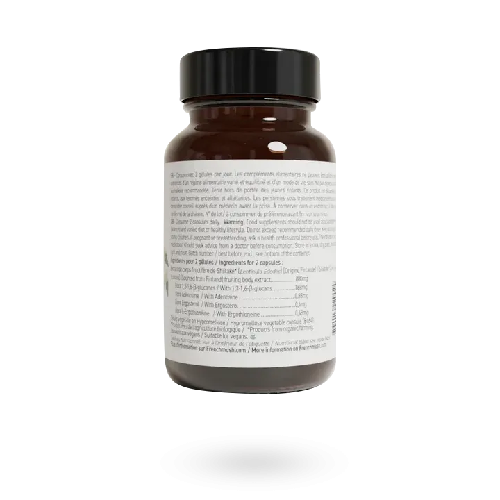 French Mush Shiitaké 56 gélules face arrière