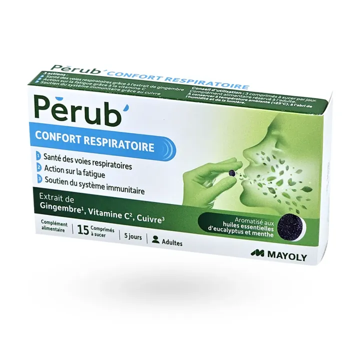 Pérub' Confort respiratoire 15 comprimés à sucer flanc droit