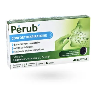 Pérub' Confort respiratoire 15 comprimés à sucer boite face avant
