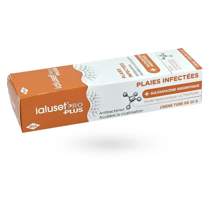 Ialuset PRO PLUS plaies infectées 25 g face avant couché