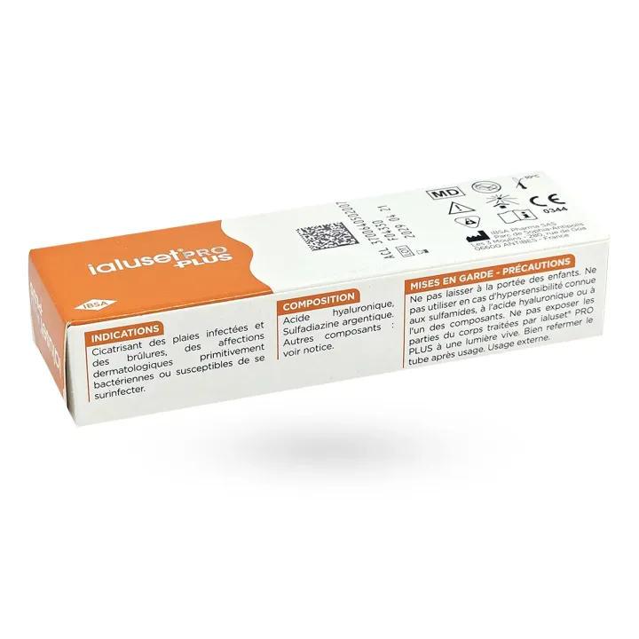 Ialuset PRO PLUS plaies infectées 25 g face arrière couché