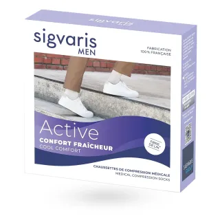 Sigvaris Active Confort Fraîcheur – Chaussettes de contention homme Classe 2 boite