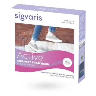 Sigvaris Active confort fraîcheur – Chaussettes de contention femme Classe 2 boite