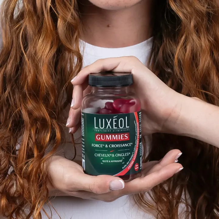Luxéol gummies Force & Croissance 60 gummies framboise pris en main