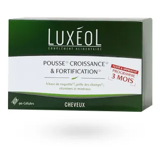 Luxéol Cheveux pousse, croissance et fortification 90 gélules boite