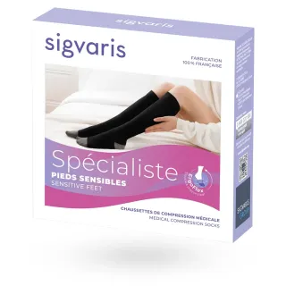 Sigvaris Spécialiste pieds sensibles – Chaussettes de contention femme Classe 2 boite