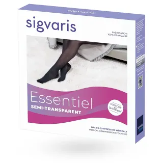 Sigvaris Essentiel semi-transparent - Bas de contention auto-fixants boite