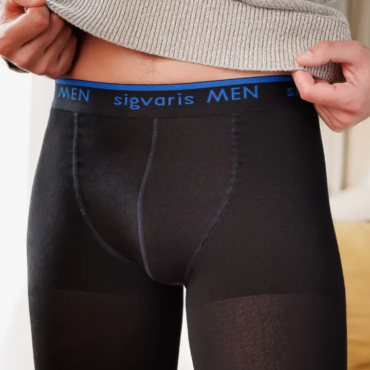 Sigvaris Active collant homme - Collants de contention homme Classe 2 noir culotte
