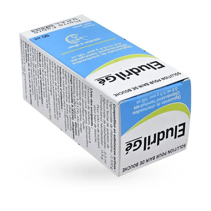 Eludril Gé bain de bouche 90 ml boite couchée