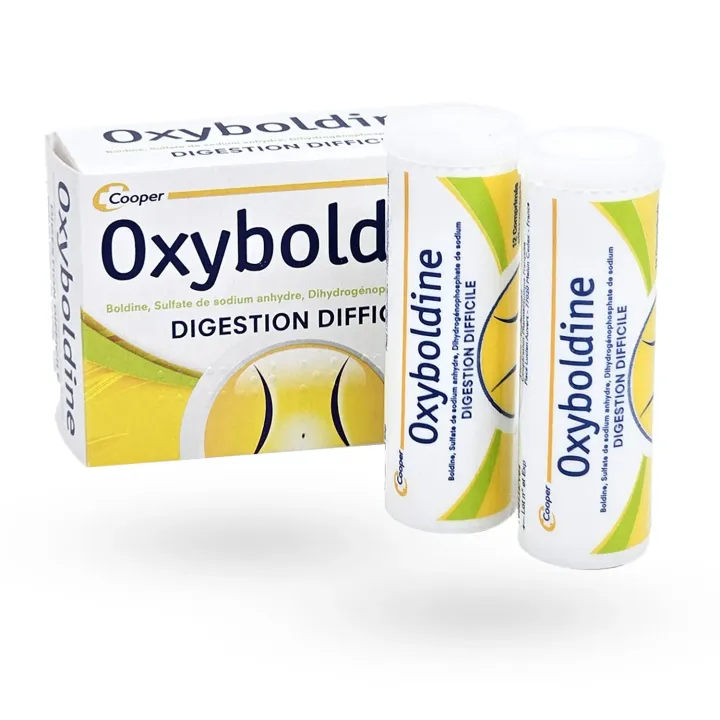 Oxyboldine digestion difficile 24 comprimés effervescents boite + tubes