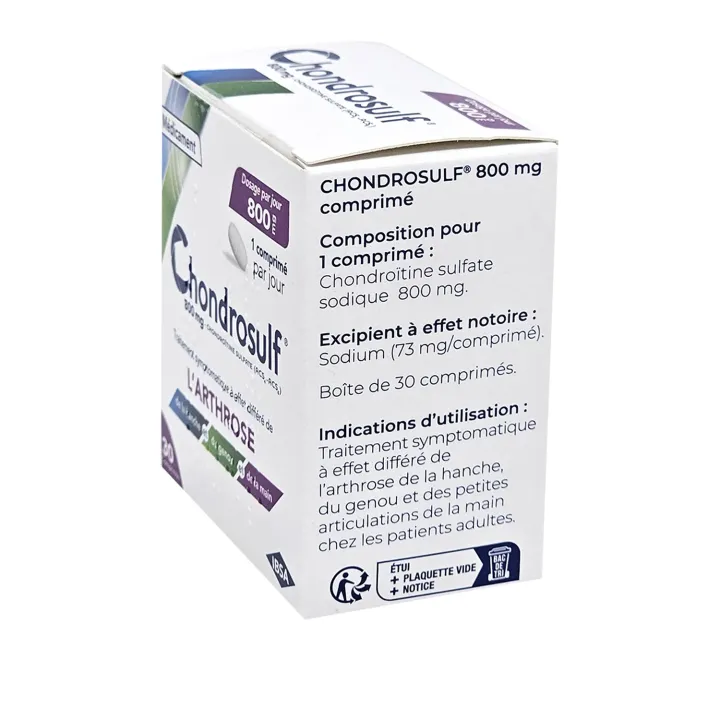 Chondrosulf 800 mg arthrose 30 comprimés flanc gauche