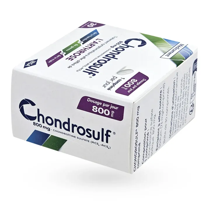 Chondrosulf 800 mg arthrose 30 comprimés face avant couché